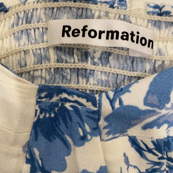 Reformation Reign Top Long Sleeve Floral Print Shirt Size 2 - Picture 4 of 13